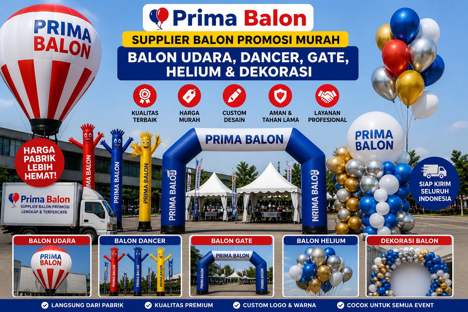 Jual Balon Udara dan Jenis Balon Lainnya untuk Promosi Langsung dari Supplier dan Distributor Harga Murah di Jabodetabek