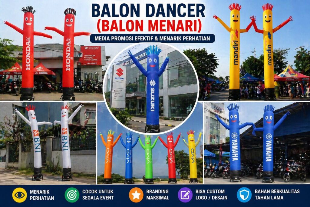 balon dancer balon menari untuk promosi bisnis menarik perhatian custom logo